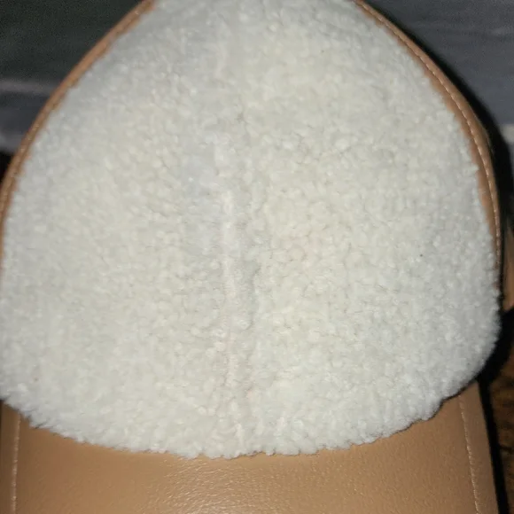 UGG Australia UnisexGenuine Cream Shearling Smooth Tan Leather Baseball Cap - Picture 6 of 15